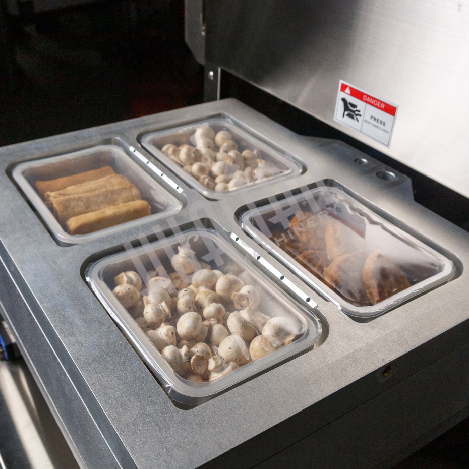 Полуавтоматический запайщик лотков (4 лотка,187*137*40) HVT-550M/4 (нерж., СКИН) Hualian - Купить с доставкой по всей Беларуси