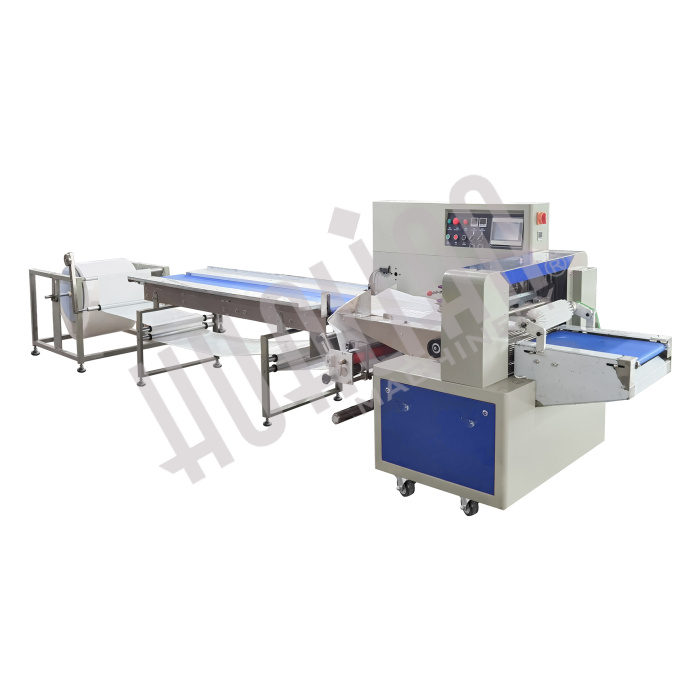 Автоматическая горизонтальная упаковочная машина DXDZ-350XD под ВПП (3 servo, лент.150 мм, рег.форм., min bag L 120, H 50, трансп.попереч.запайки) Hualian - Купить с доставкой по всей Беларуси