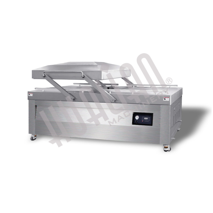 Напольная двухкамерная вакуум-упаковочная машина HVC-1100S/2B (нерж., газ, ОБРЕЗКА, автоподъем крыш)  Hualian - Купить с доставкой по всей Беларуси