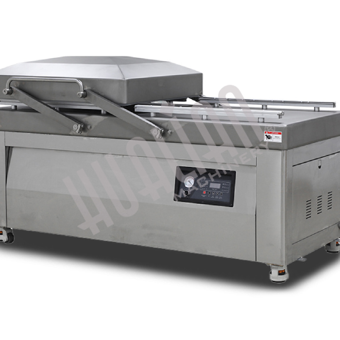 Напольная двухкамерная вакуум-упаковочная машина HVC-720S/2B-G SS (нерж., газ, электр. панель, 380В)  Hualian - Купить с доставкой по всей Беларуси