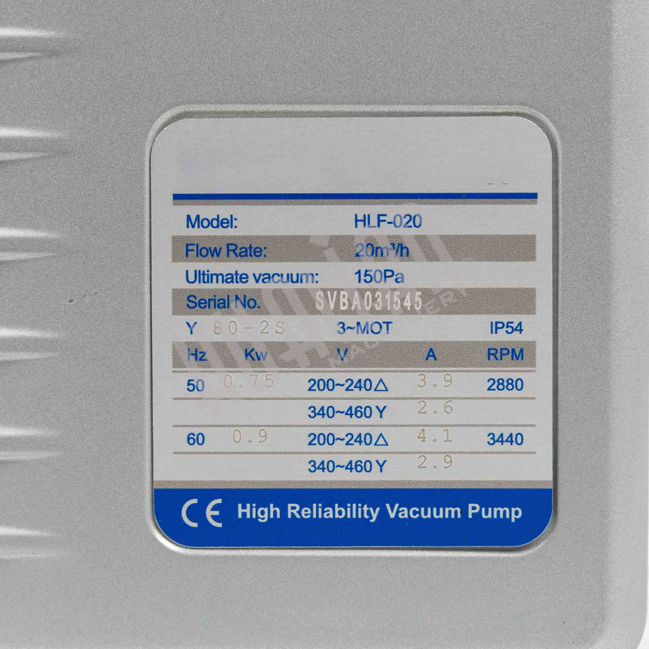 Вакуумный насос HLF-20 (HM), в сборе с двигателем, 20 м³/ч, 380 В для DZ, HVC, HVT, TB Hualian - Купить с доставкой по всей Беларуси
