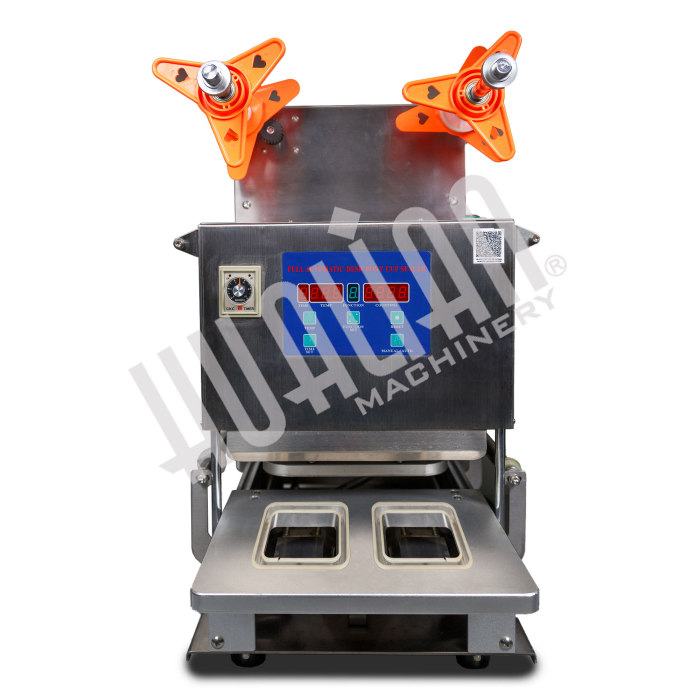 Запайщик лотков HL-95A SS (182*96*(20-55) мм, 2 лотка за цикл, счетчик, уголок надрыва пленки) Hualian - Купить с доставкой по всей Беларуси