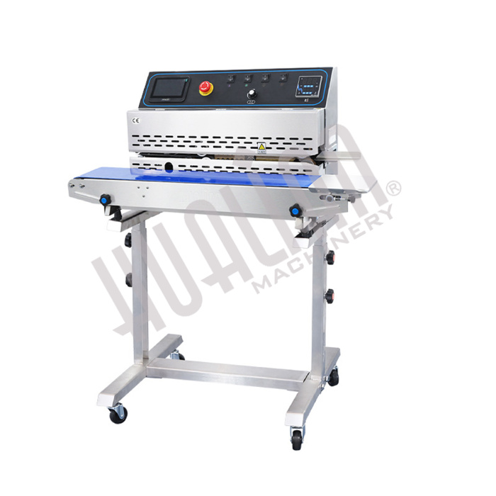 Горизонтальный конвейерный роликовый запайщик FRP-810III (на консоли, каплеструйный принтер) Hualian - Купить с доставкой по всей Беларуси