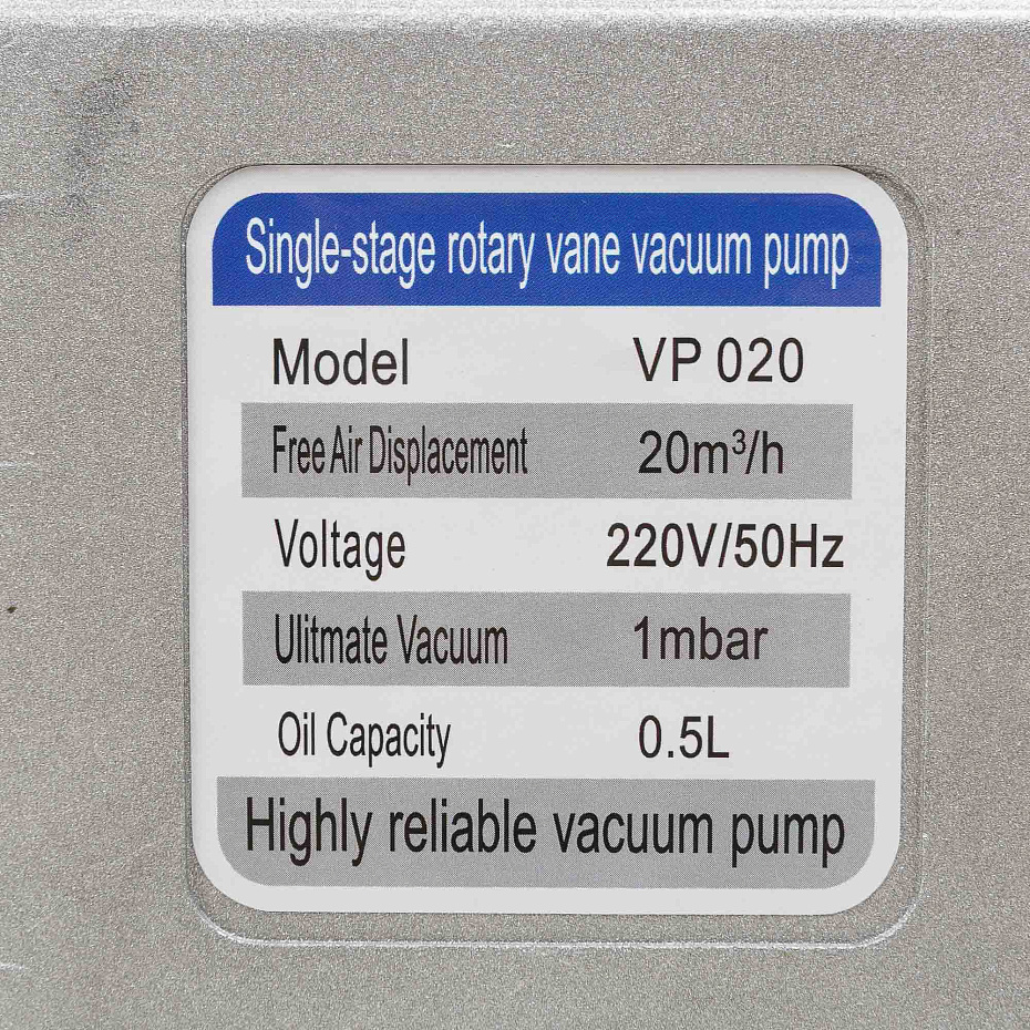 Вакуумный насос VP020 с двигателем 220В для EV-40, EV-41, EV-50, EV-51, EV-52, EV-62 Hualian - Купить с доставкой по всей России - 2