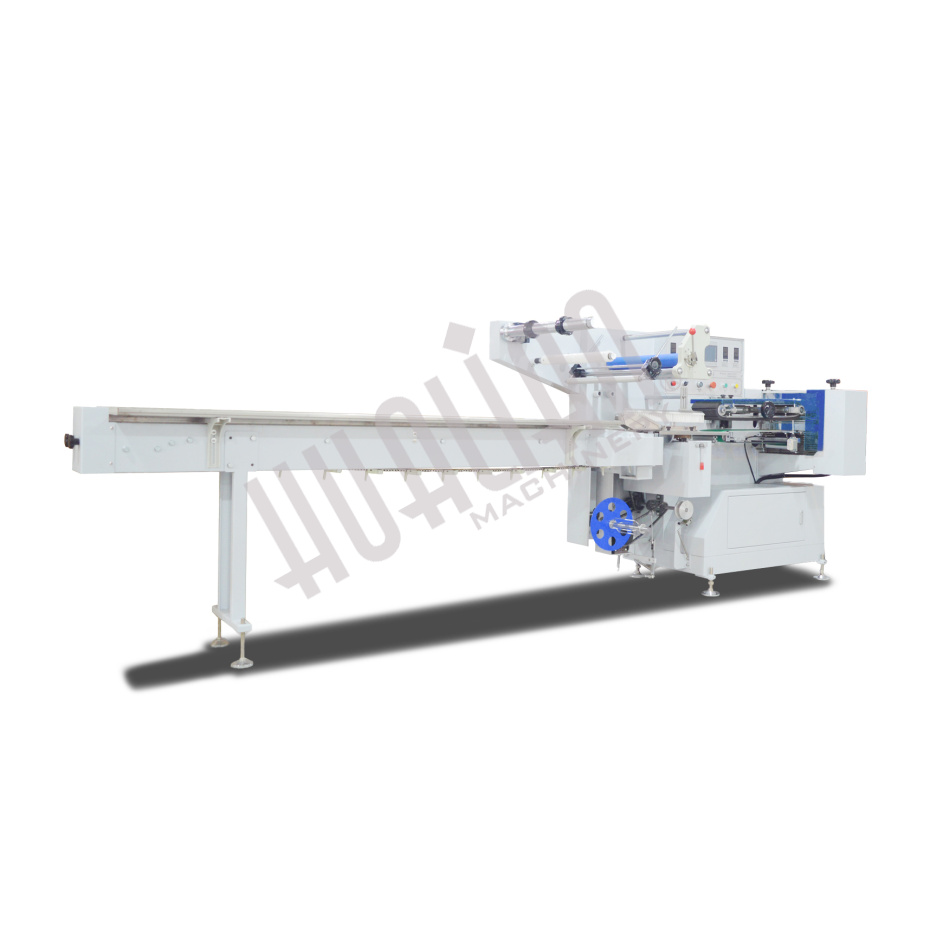 Горизонтальная упаковочная машина DXDZ-590A/180 (3 servo, ПОФ, bag L 150-350 mm, S - 330, bag W 30-180 mm, H 30-105 mm) Hualian - Купить с доставкой по всей Беларуси