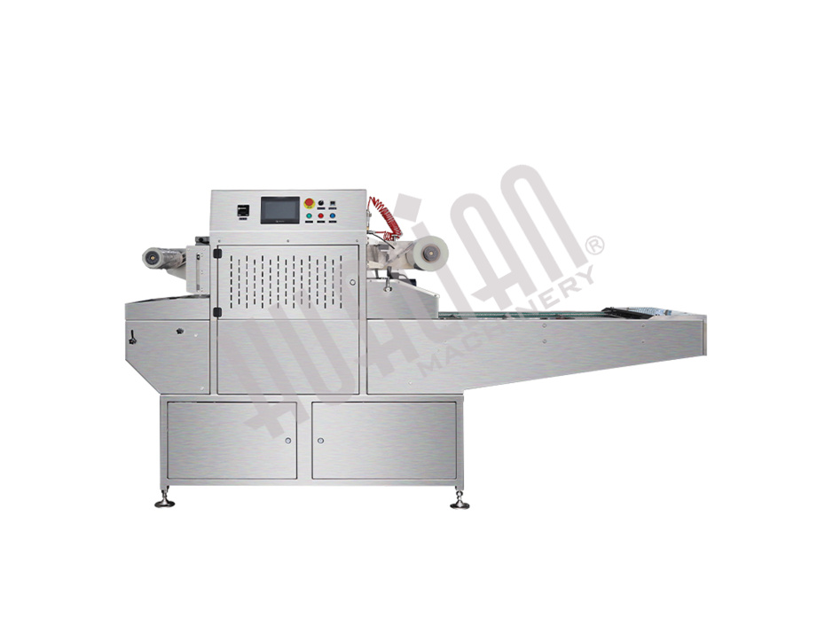 Автоматический конвейерный запайщик лотков с функцией вакуумизации и газации HVT-450A/4 V2 (210*148 нерж., скин, дв. ст. 100м3/ч) Hualian - Купить с доставкой по всей Беларуси