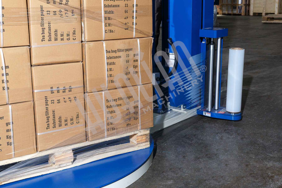 Паллетоупаковщик HL-1500ЕP Pro с механическим натяжением с прижимом Hualian - Купить с доставкой по всей Беларуси