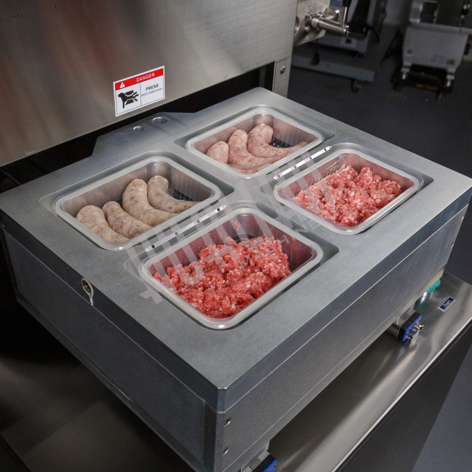 Полуавтоматический запайщик лотков (4 лотка,187*137*40) HVT-550M/4 (нерж., СКИН) Hualian - Купить с доставкой по всей Беларуси