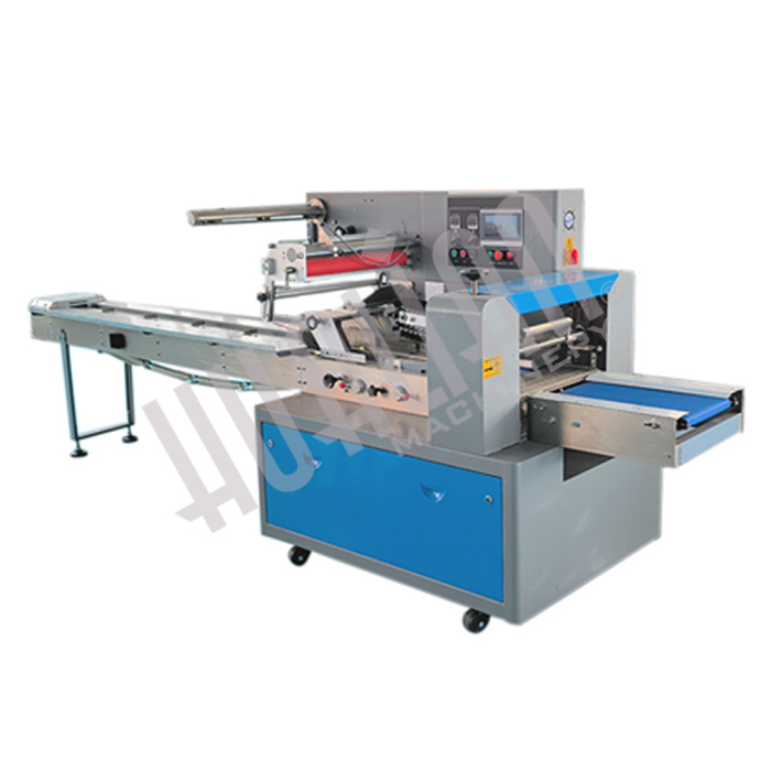 Горизонтальная упаковочная машина DXDZ-600D (3 servo, рег. форм. 100-250 мм, min bag L 150, S 450, H 120, трансп.попереч.запайки) Hualian - Купить с доставкой по всей Беларуси